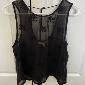 Black see through top